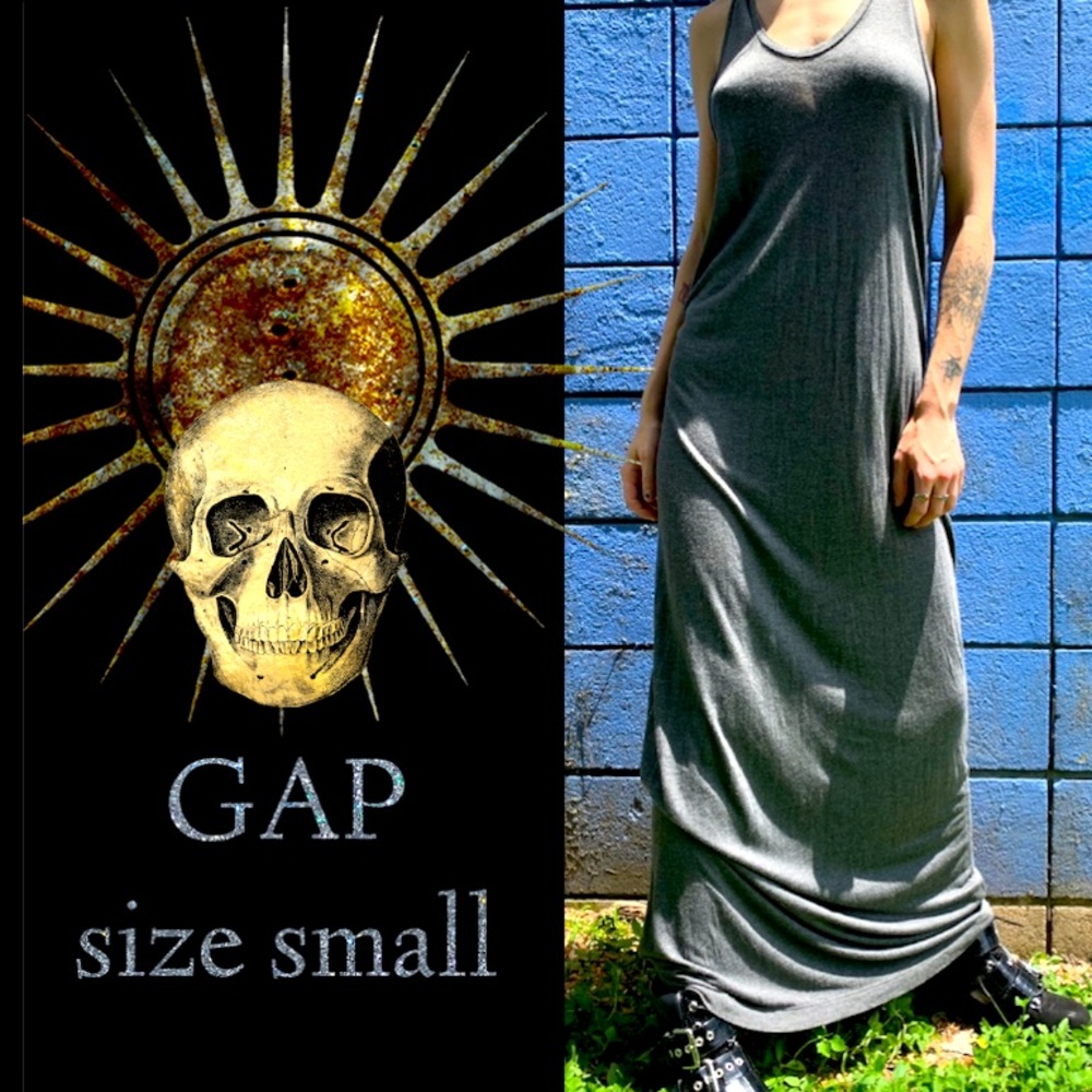 GAP Cotton Jersey Maxi Dress Grey